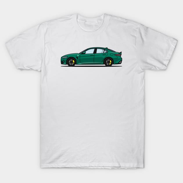 Alfa Romeo Giulia Quadrifoglio Green T-Shirt by LB Automotive